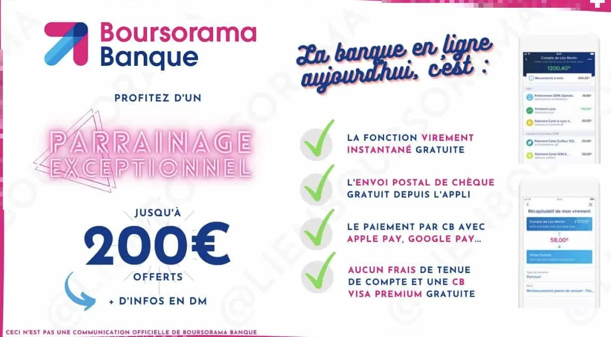 BoursoBank Parrainage 200 euros offerts : ALFR1617 ! (2026)