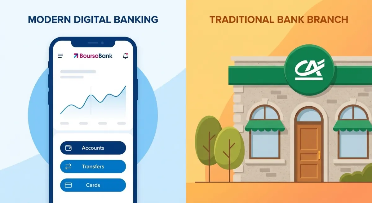 BoursoBank vs Crédit Agricole : comparatif complet 2026